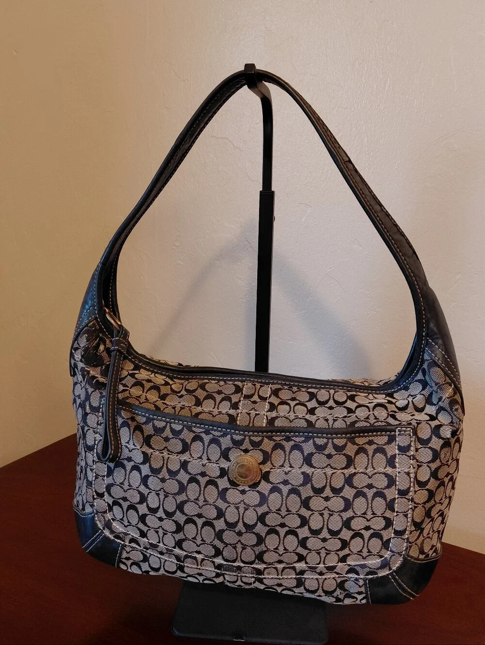 Coach Ergo Signature Hobo Shoulder Bag Style Number 11294 Blue Leather